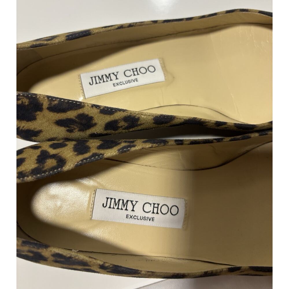 Jimmy Choo Leopard Print Kitten Heel Pumps Shoes Suede Professional Sz 38.5 - Picture 14 of 16